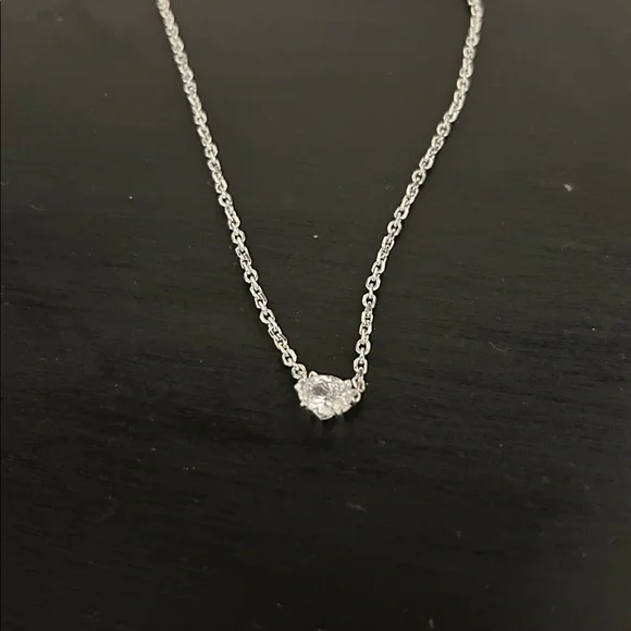 Kendra Scott Cailin Silver Pendant Necklace in White CZ - Picture 6 of 8